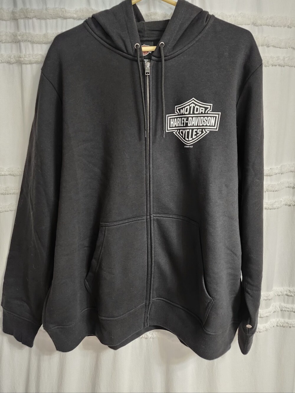 BNWT Harley-Davidson Black Full-Zip Hoodie with White Logo.XL